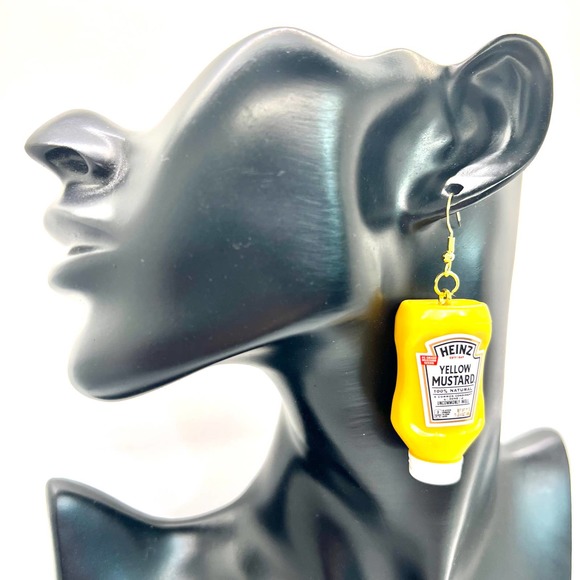 Ketchup & Mustard Earrings - Condiment Earrings - Burger Earrings - Picnic Earri - Picture 7 of 8